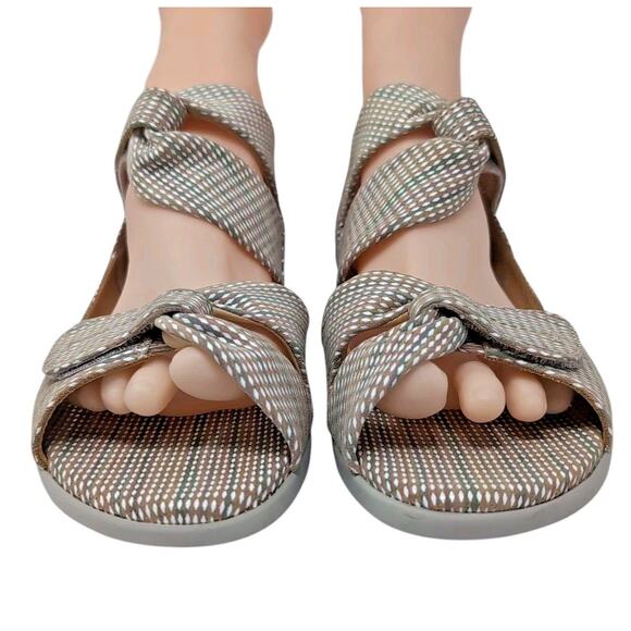 Ziera Doxie Sandals Women's EU 41 W US 10.5 Cross Strap Leather Neutral Print - Picture 3 of 16